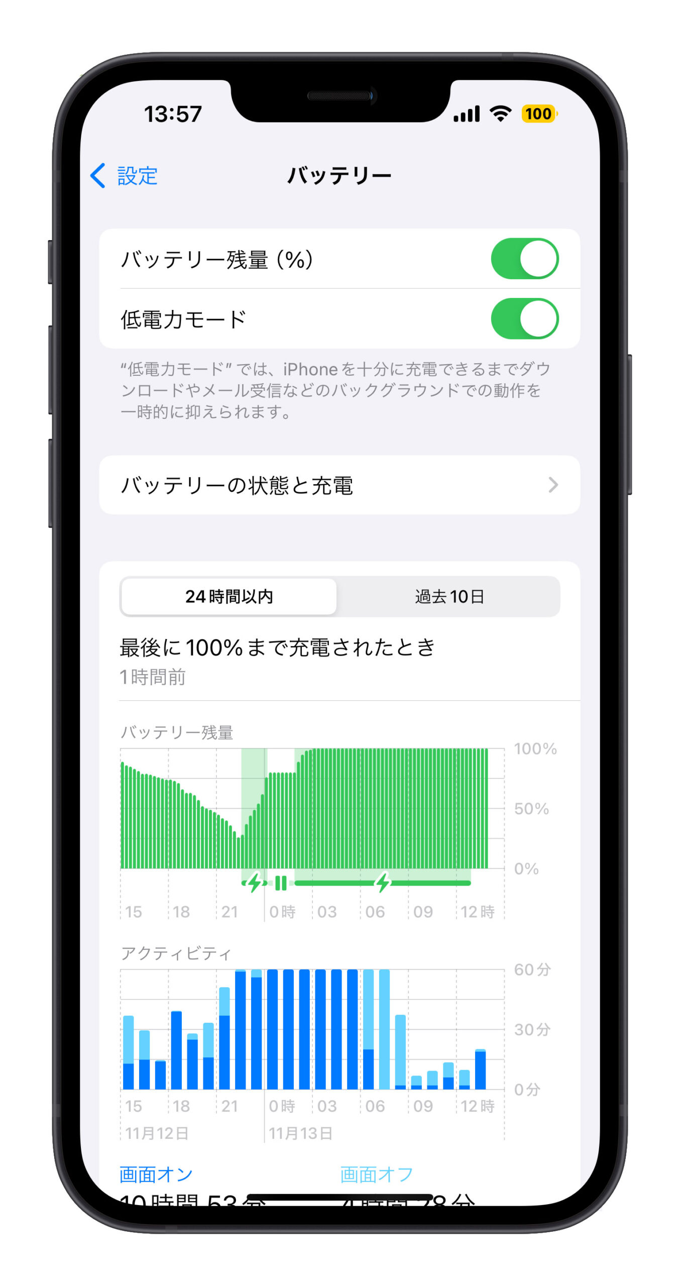 iPhone 低電力モード 省エネモード 常にオン