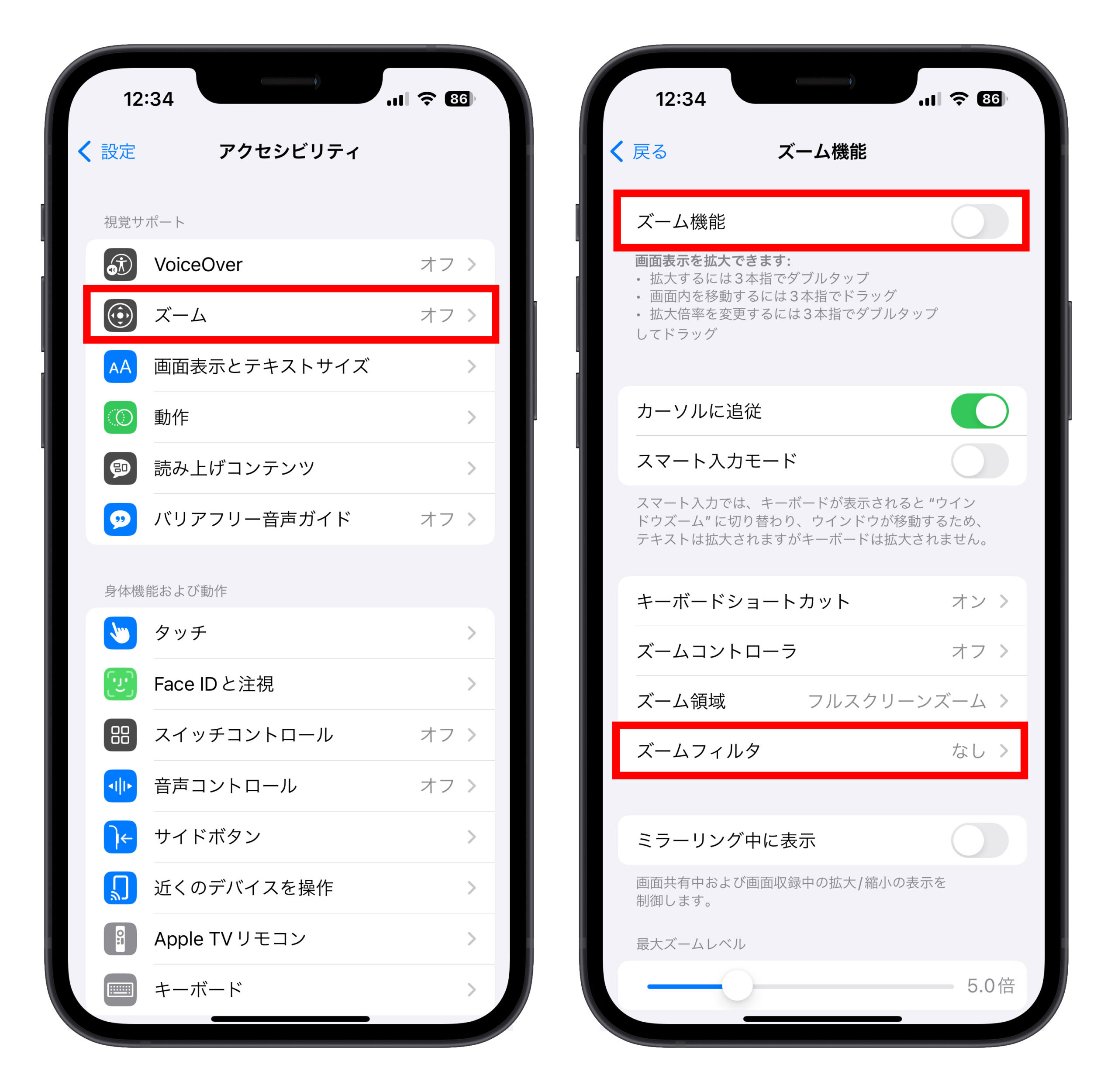 iPhone ズーム機能